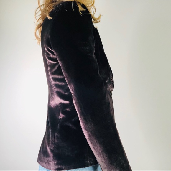 KATHERINE HOOKER  100% Silk Velvet Blazer Jacket - Picture 5 of 8